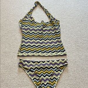 Missoni Mare Chevron Pattern Halter Bikini Set